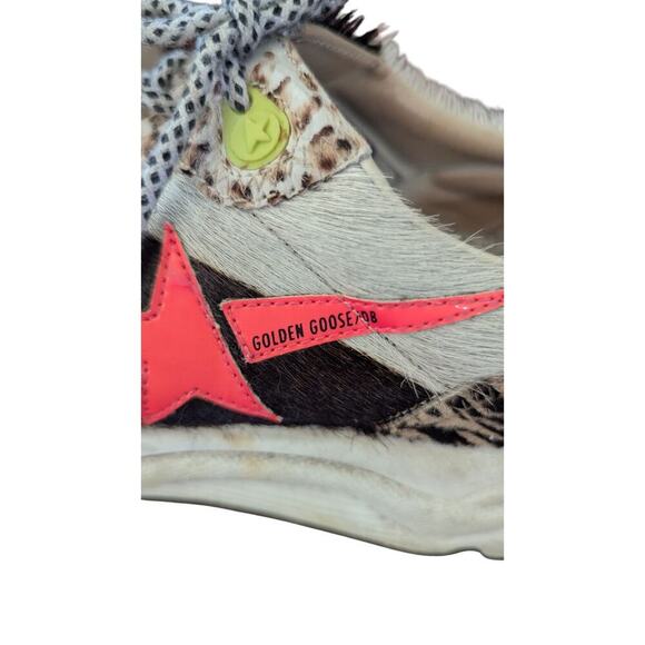 Golden Goose Running Sole Zoo Puzzle Calf Hair Pink Star Size 10 US 40 EU - Picture 9 of 16
